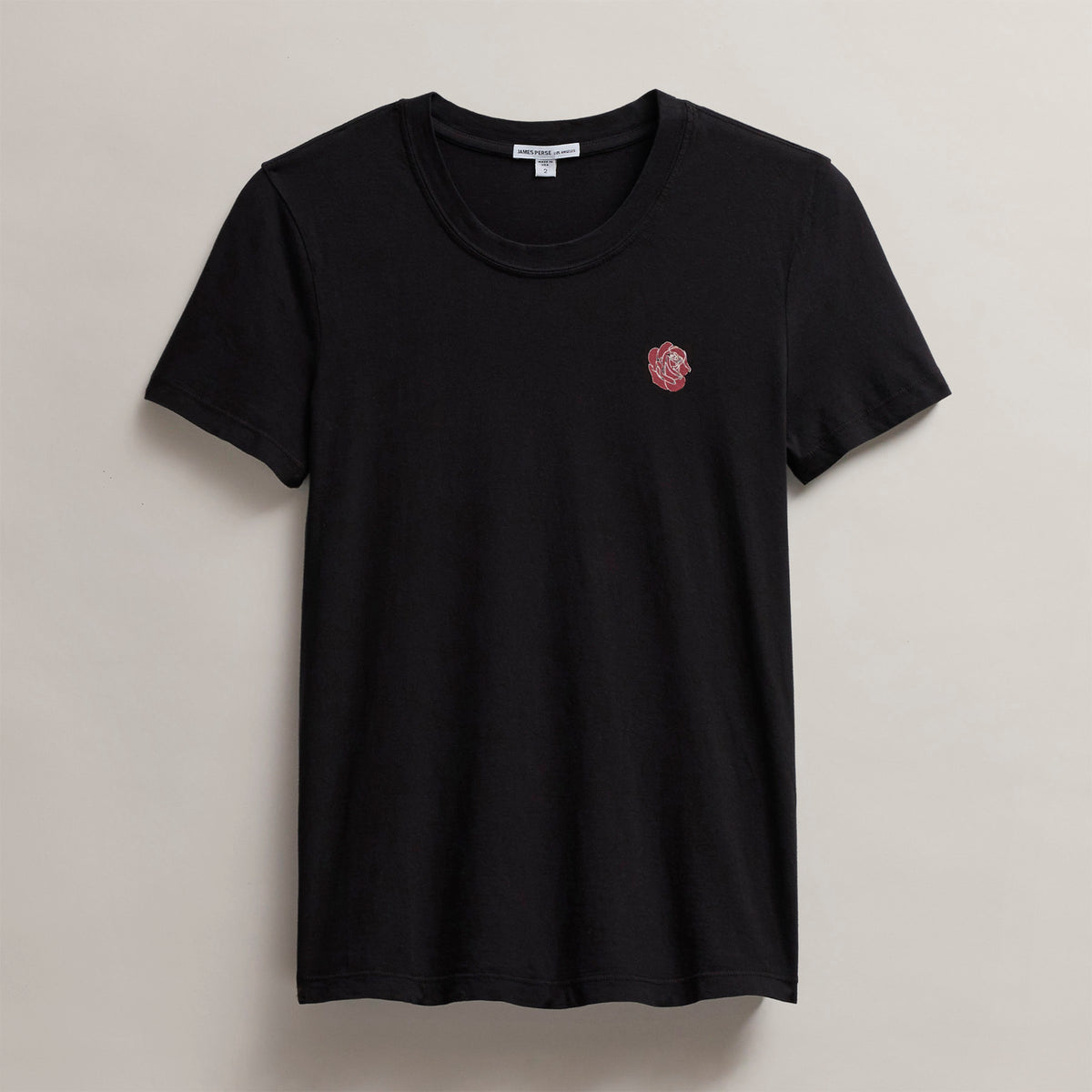 Women's Grateful Dead Rose Short Sleeve Crew in Black/Red | James Perse Los Angeles