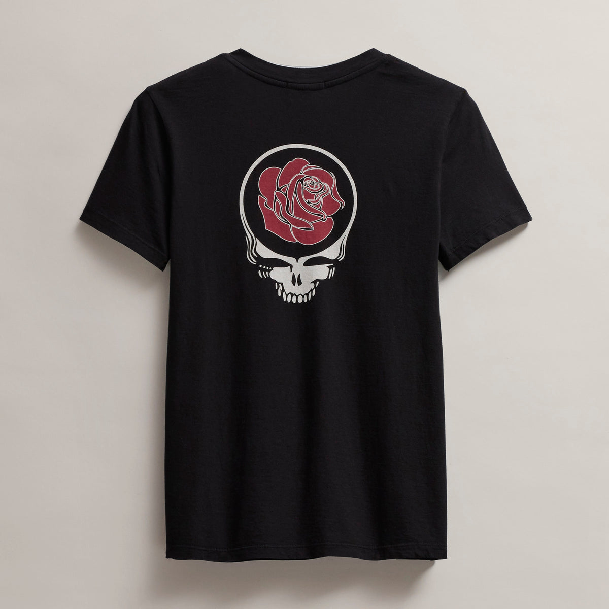 Women's Grateful Dead Rose Short Sleeve Crew in Black/Red | James Perse Los Angeles