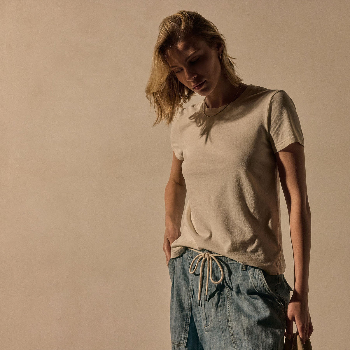 Vintage Little Boy Tee in Alabaster Pigment | James Perse Los Angeles