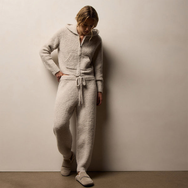 Long Loop Alpaca Cashmere Pant in Salt | James Perse Los Angeles