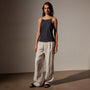 Lightwieght Matte Sateen Cami in  Black | James Perse in Los Angeles