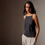 Lightwieght Matte Sateen Cami in  Black | James Perse in Los Angeles