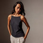 Lightwieght Matte Sateen Cami in  Black | James Perse in Los Angeles