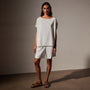 Lightweight Matte Poly Shell Top in White | James Perse Los Angeles