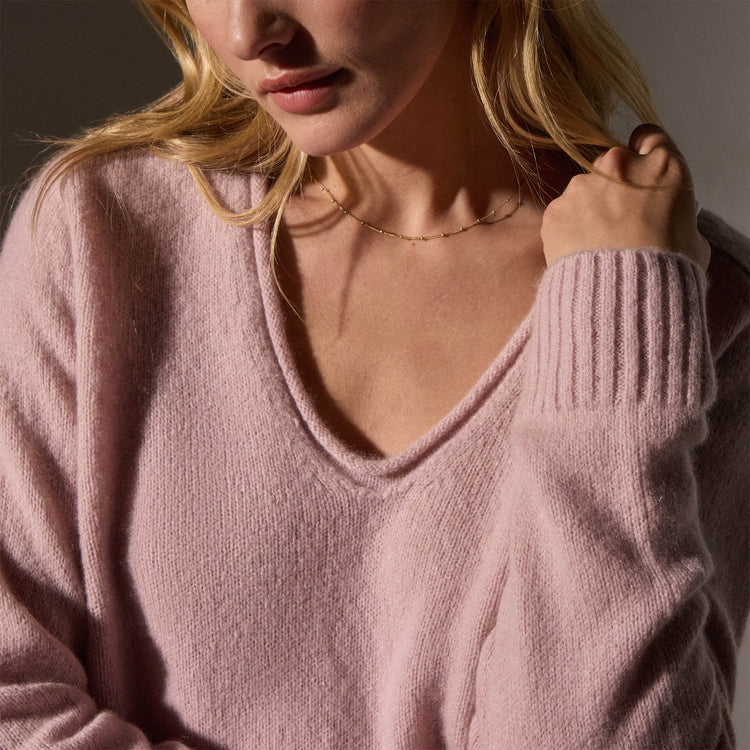 Cashmere Soft V Sweater in Degas | James Perse Los Angeles