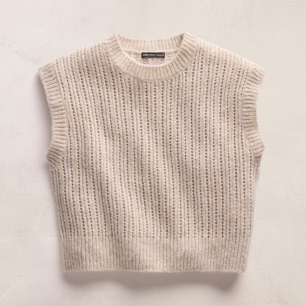 Open Stitch Vest in Alabaster Mix | James Perse Los Angeles
