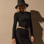 Cotton Blend Jersey Ruched Top in Black | James Perse Los Angeles