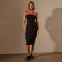 Nylon Knit Strapless Dress in Black | James Perse Los Angeles