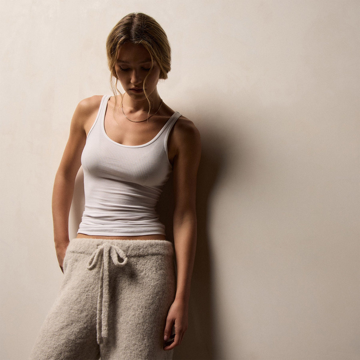 Ribbed Daily Tank in White | James Perse Los Angeles