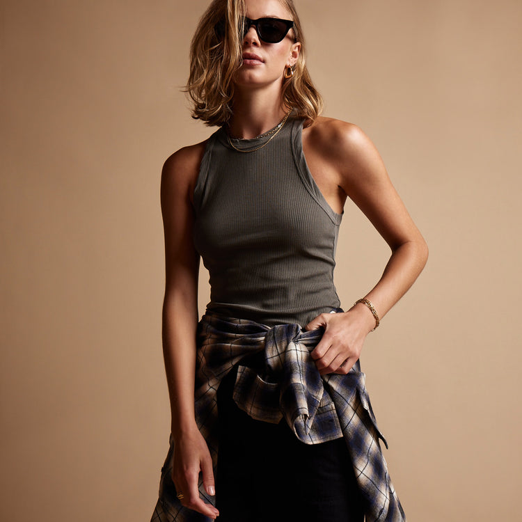 Sunset Tank in Burro Pigment | James Perse Los Angeles
