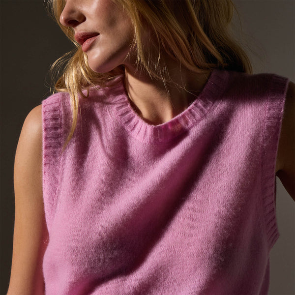 Open Knit Cashmere Vest in Blossom | James Perse Los Angeles