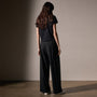 Bi Stretch Wool Wide Leg  in Black | James Perse Los Angeles