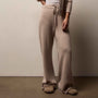 Cashmere Wide Leg Track Pant in Stone | James Perse Los Angeles