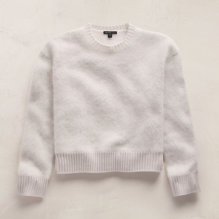 Fuzzy Cashmere Crew Neck in Pearl | James Perse Los Angeles