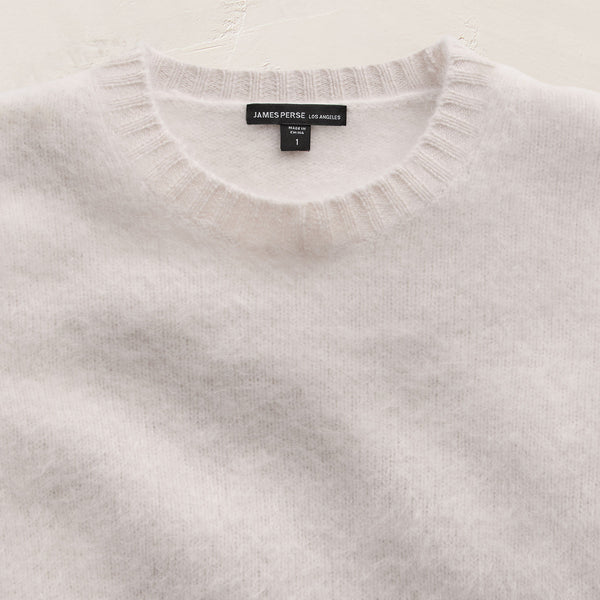 Fuzzy Cashmere Crew Neck in Pearl | James Perse Los Angeles