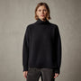 Ribbed Cashmere Funnel Neck in Black | James Perse Los Angeles