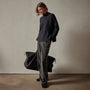 Ribbed Cashmere Funnel Neck in Black | James Perse Los Angeles