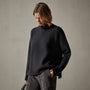 Ribbed Cashmere Funnel Neck in Black | James Perse Los Angeles