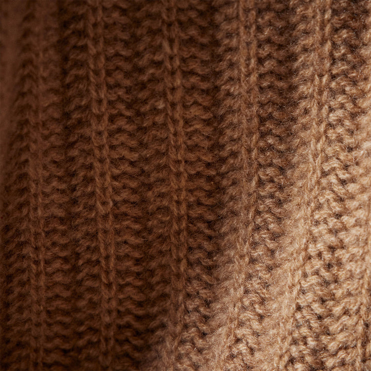 Ribbed Cashmere Funnel Neck in Caramel | James Perse Los Angeles