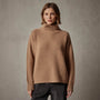 Ribbed Cashmere Funnel Neck in Caramel | James Perse Los Angeles
