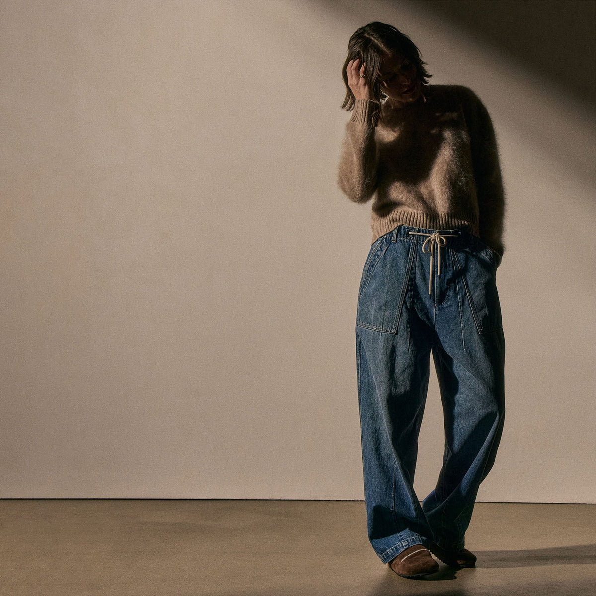 Denim Military Pant in Medium Wash | James Perse Los Angeles