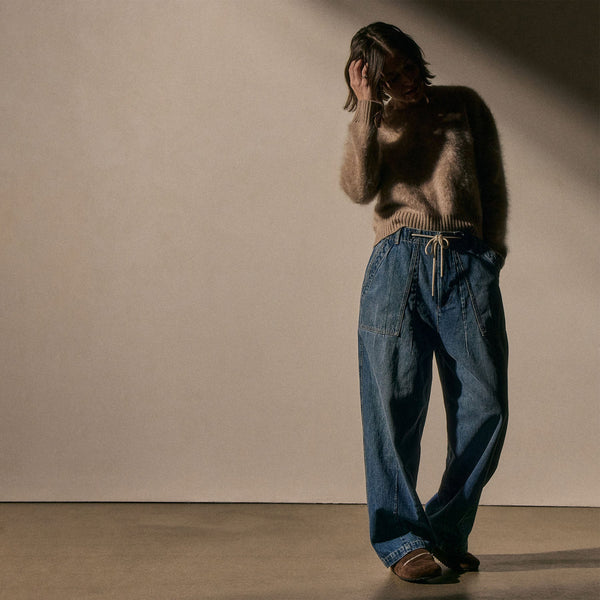 Denim Military Pant in Medium Wash | James Perse Los Angeles