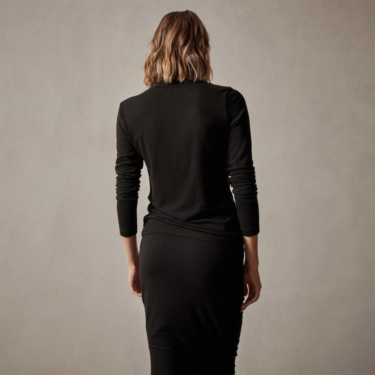 Tencel Cashmere Turtleneck in Black | James Perse Los Angeles