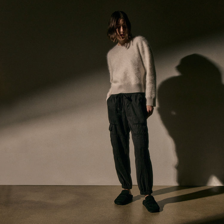 Soft Fluid Cargo Pant - Black