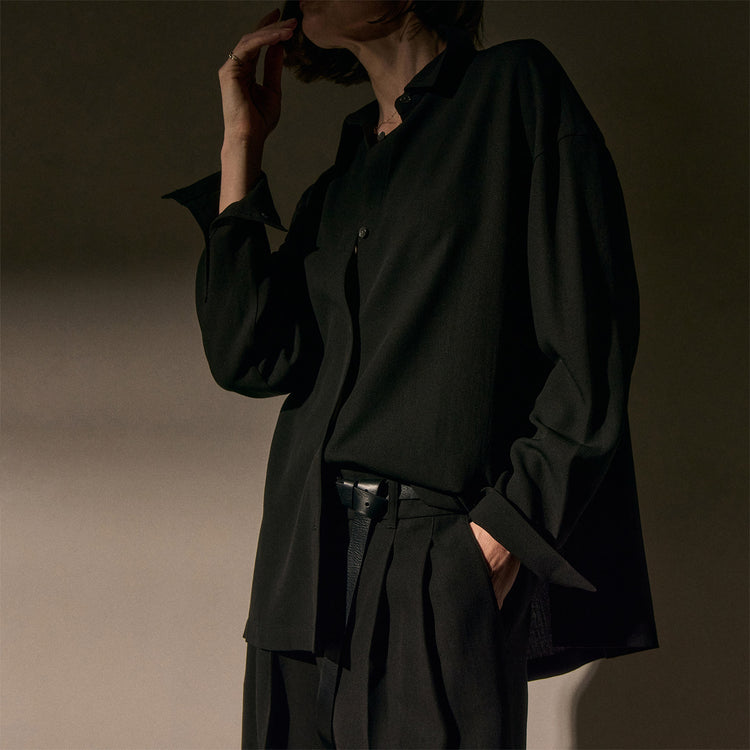 Tencel Wool Blouse in Black | James Perse Los Angeles