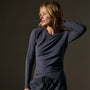 Sheer Slub Long Sleeve Crew in Blue Noir | James Perse Los Angeles