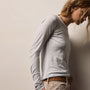 Sheer Slub Long Sleeve Crew in Memory | James Perse Los Angeles