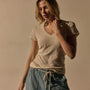 Sheer Slub Casual V Neck in Alabaster | James Perse Los Angeles