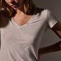 Sheer Slub Casual V Neck in Light Mist | James Perse Los Angeles