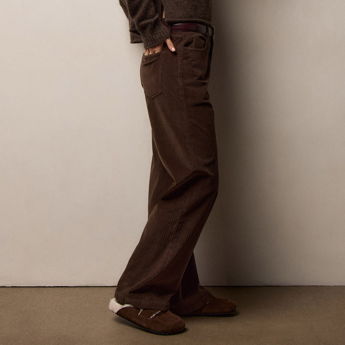 Corduroy Straight Leg Pant in Porcupine | James Perse Los Angeles