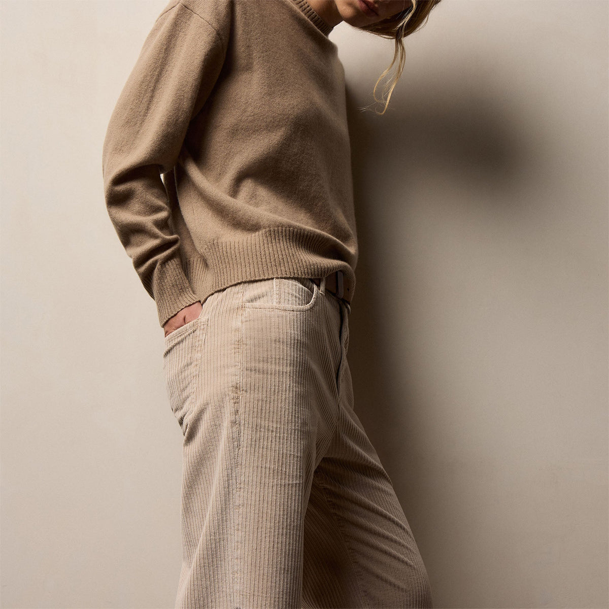 Corduroy Straight Leg Pant in Stone Pigment | James Perse Los Angeles