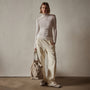 Cotton Cashmere Blend Ribbed Turtleneck in Ivory | James Perse Los Angeles
