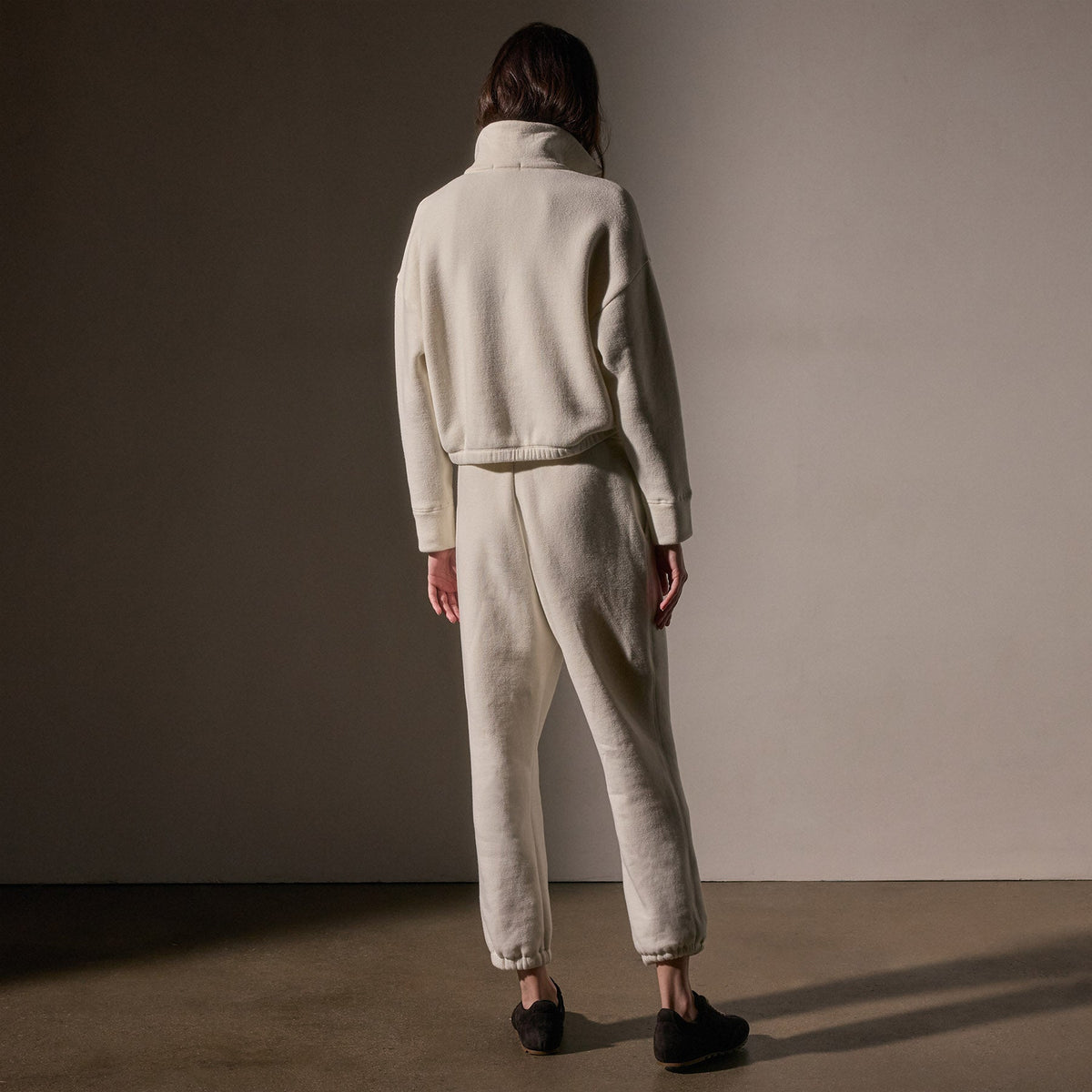Cozy Oversized Half Zip  in Ivory | James Perse Los Angeles