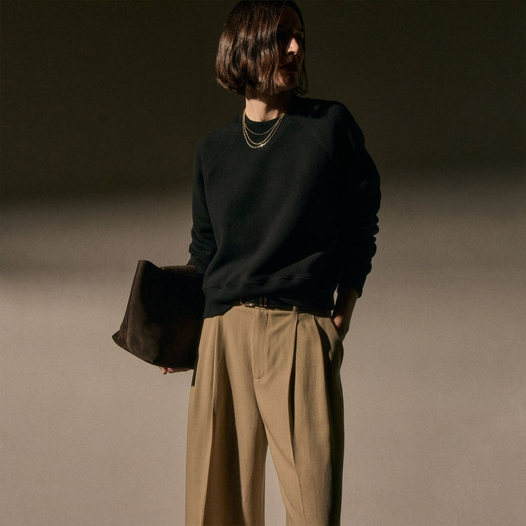 Vintage Cozy Crew in Black | James Perse Los Angeles