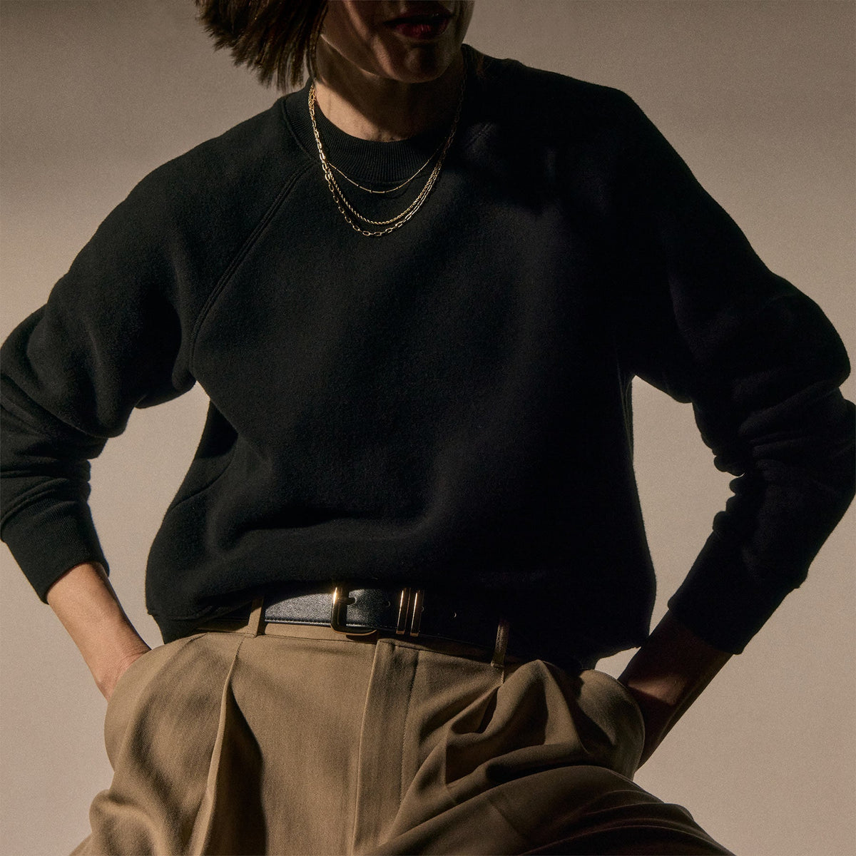 Vintage Cozy Crew in Black | James Perse Los Angeles