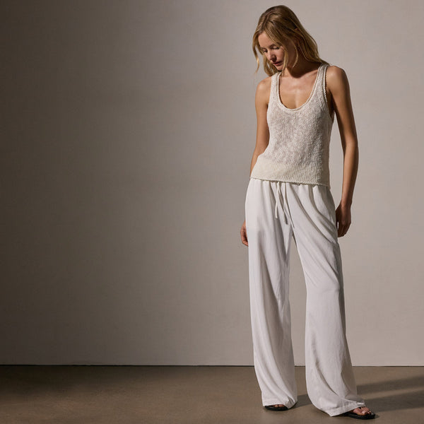 Cotton Linen Knit Tank in White | James Perse Los Angeles