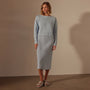 Cotton Linen Boatneck Sweater in Bleached Blue | James Perse Los Angeles