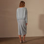 Cotton Linen Boatneck Sweater in Bleached Blue | James Perse Los Angeles