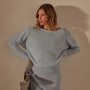 Cotton Linen Boatneck Sweater in Bleached Blue | James Perse Los Angeles