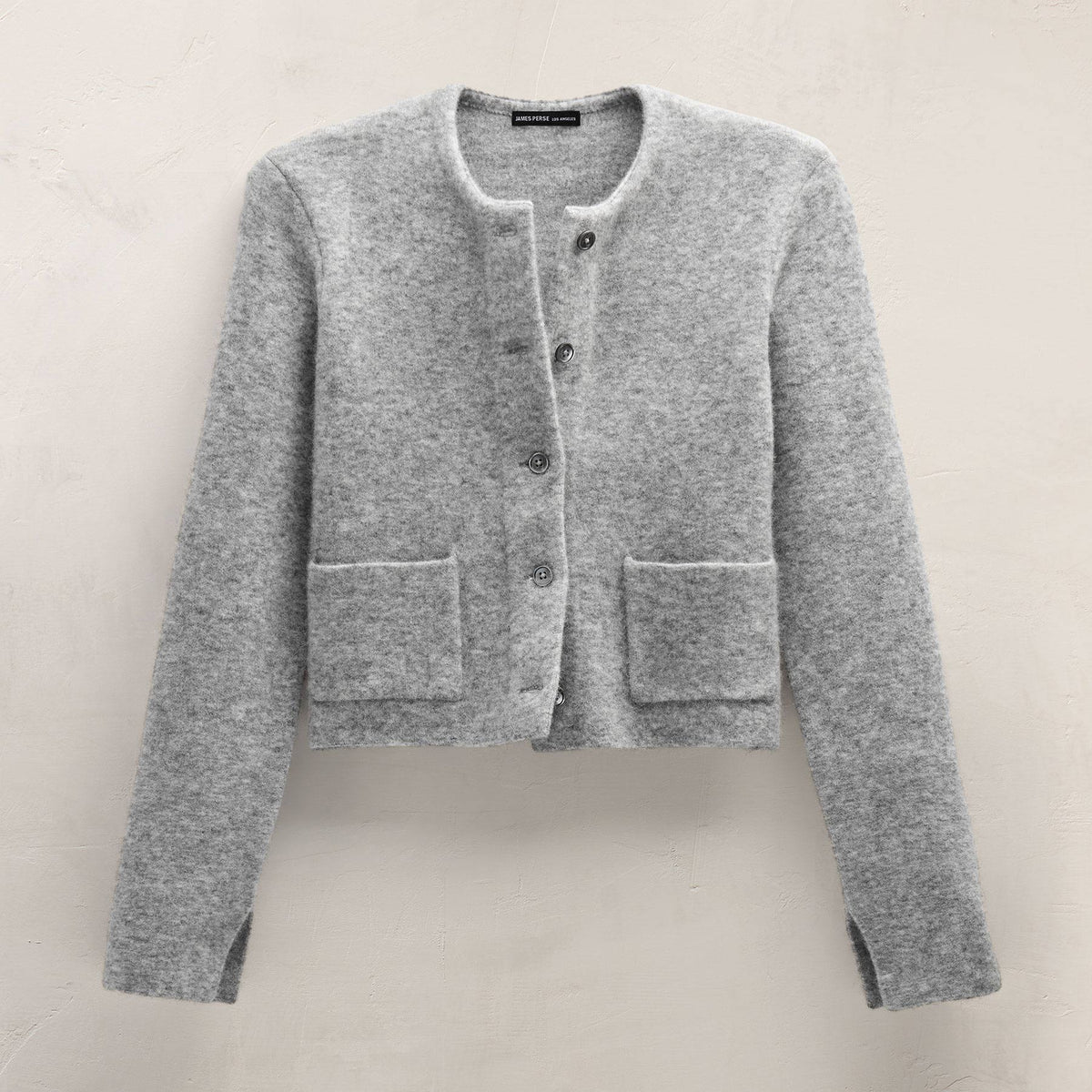 Wool Alpaca Button Front Jacket in Mid Grey | James Perse Los Angeles