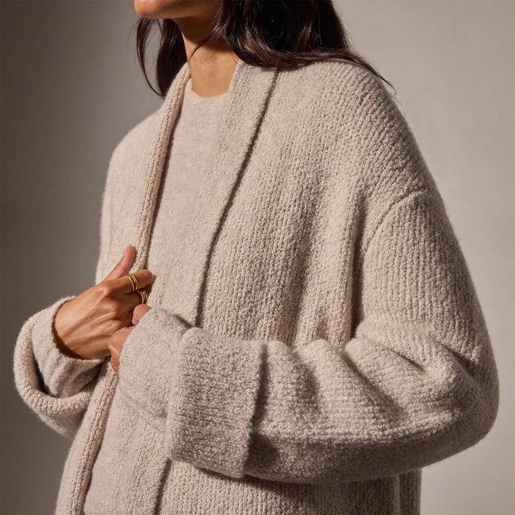 Double Bed Cashmere Coat in Hazel | James Perse Los Angeles
