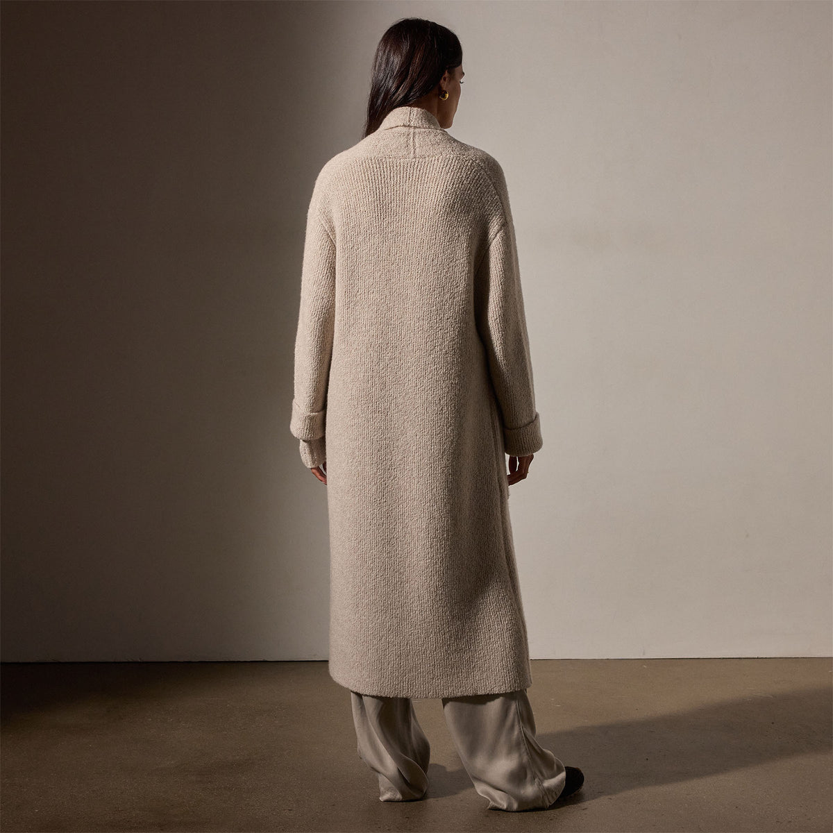 Double Bed Cashmere Coat in Hazel | James Perse Los Angeles