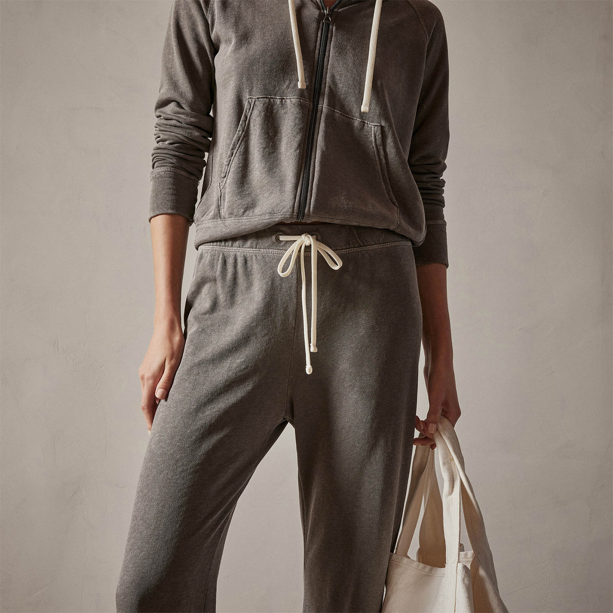 Vintage French Terry Cutoff Sweatpant in Burro Pigment | James Perse Los Angeles
