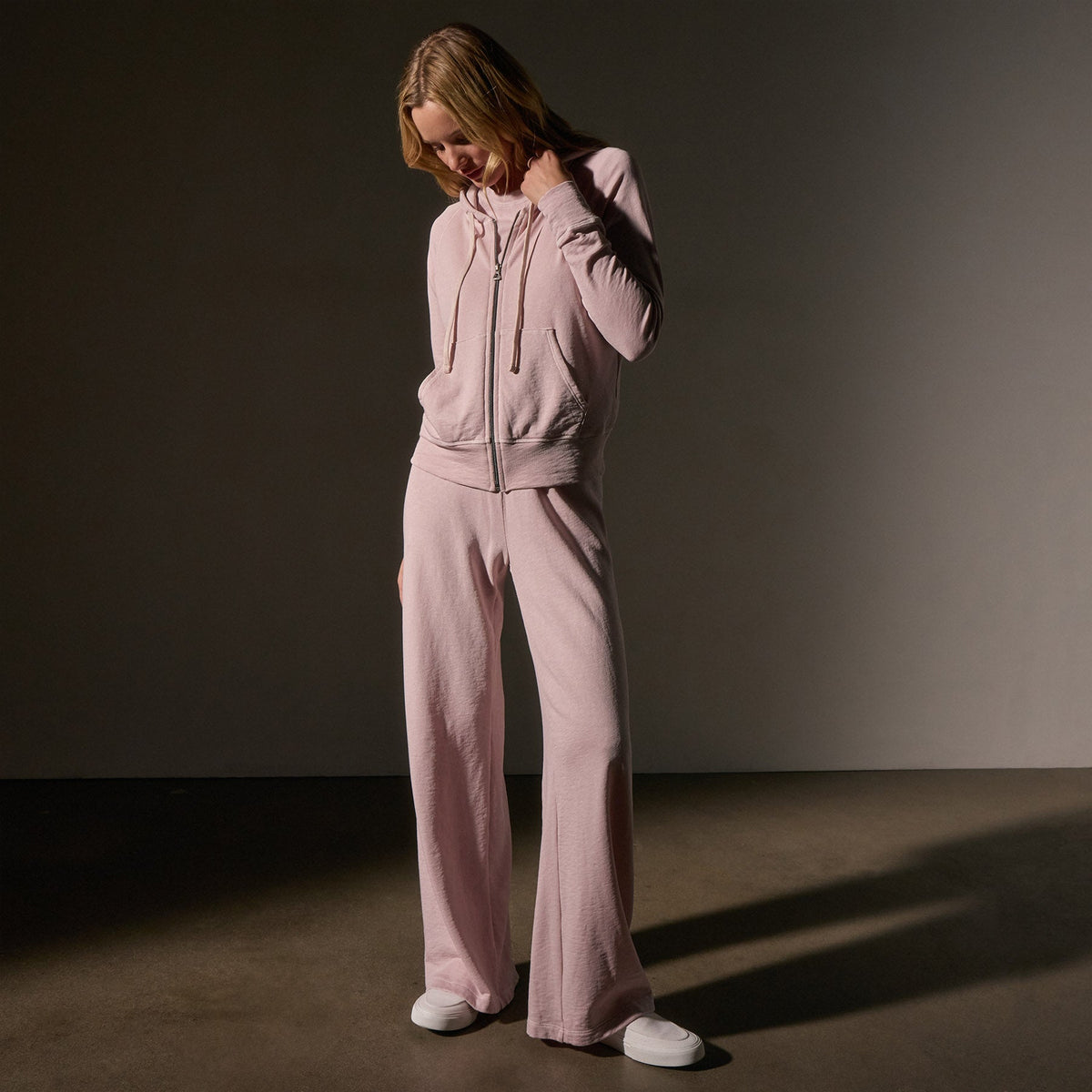 Vintage French Terry Zip Up Hoodie  in Degas Pigment | James Perse Los Angeles