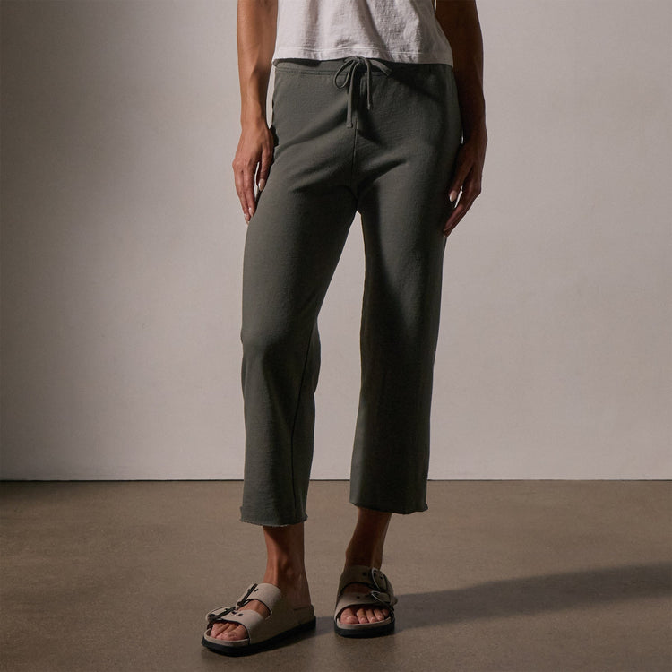 French Terry Cutoff Sweatpant in Palm | James Perse Los Angeles
