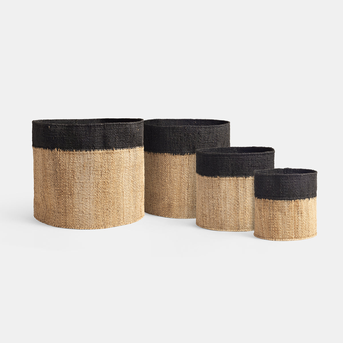 Large Tipped Jute Basket in Natural/Black | James Perse Los Angeles